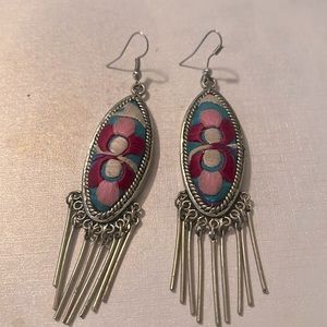 Embroidered hand made earrings